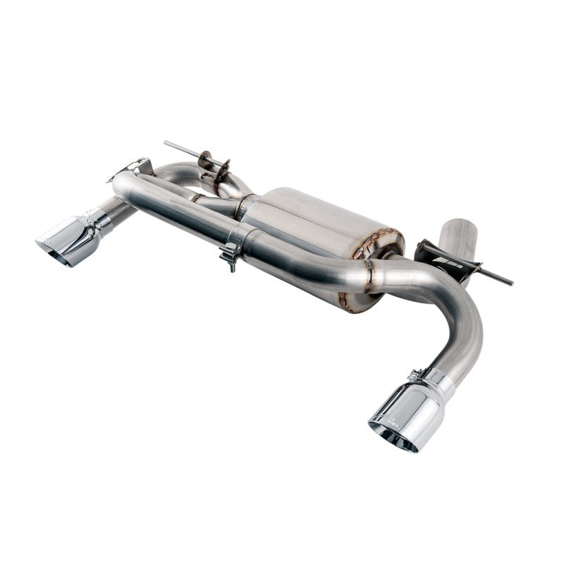 AWE Tuning Touring Edition axle-back exhaust with 3-inch T304L stainless steel piping and dual 90mm chrome silver tips.