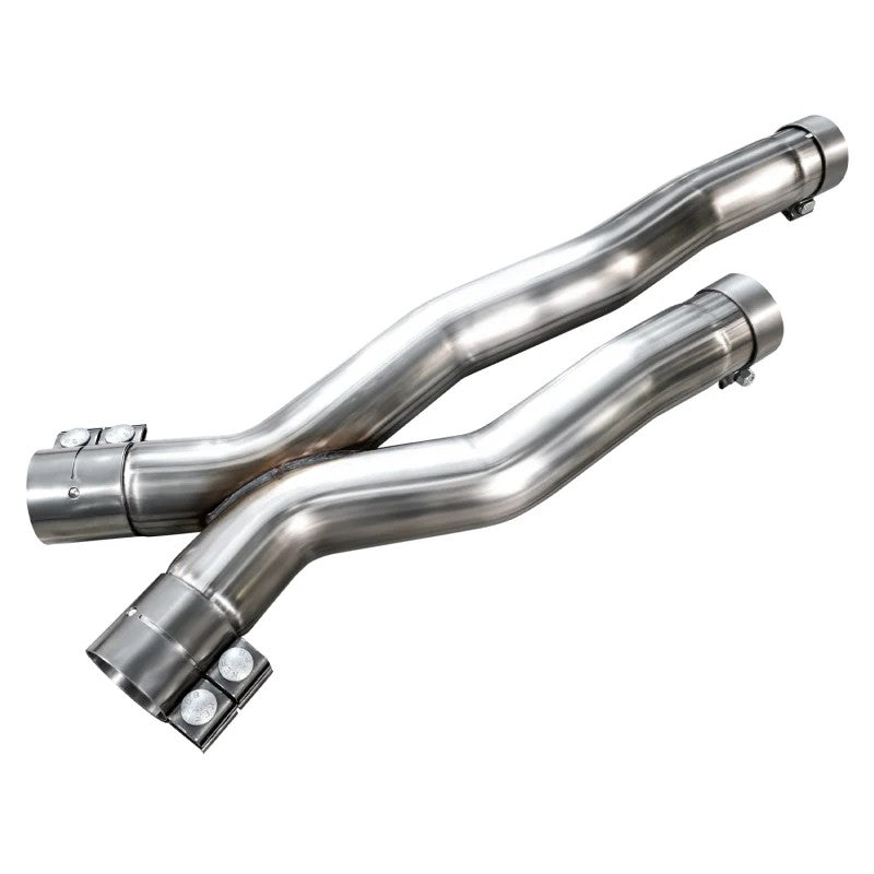 AWE 3-inch non-resonated performance mid-pipe featuring a bespoke X-pipe for 2020-2025 BMW X3 M and X4 M.