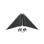 Black UV-stabilized AWE Tuning Foiler Wind Diffusers for Porsche 911, 718, and 981 window trim.