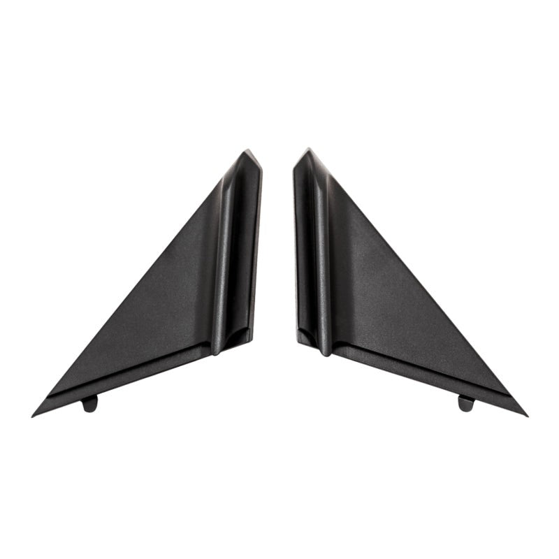 A pair of black UV-stabilized injection-molded AWE Foiler wind diffusers for the Porsche 911 992.