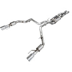 AWE SwitchPath Cat-Back exhaust system for Gen 3 Raptor R featuring dual 3-inch piping and 5-inch chrome silver tips.