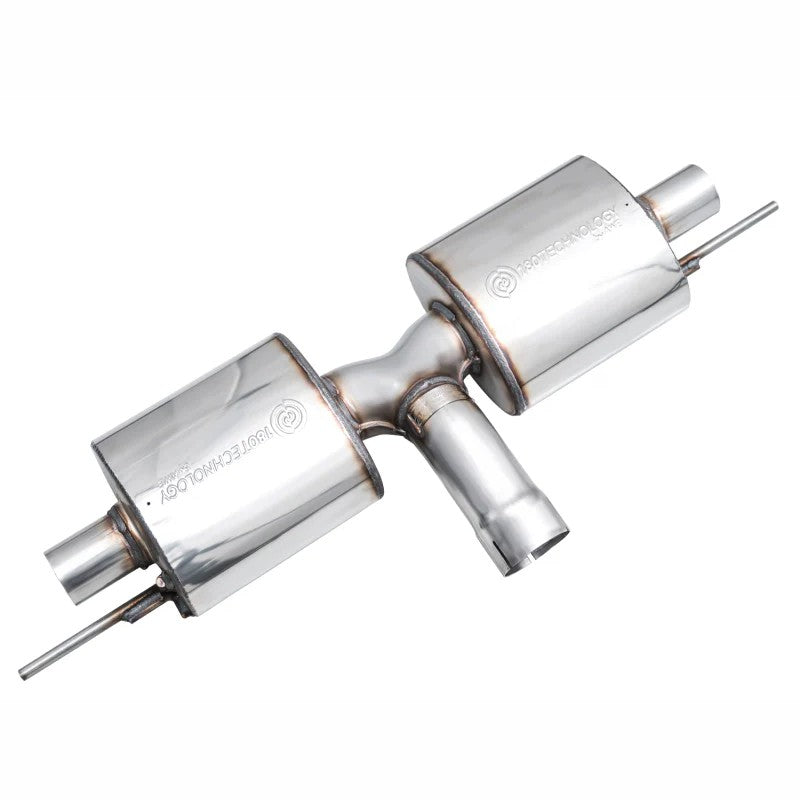 AWE Tuning T304L stainless steel Track-to-Touring exhaust conversion kit components for MK8 Volkswagen Golf R.