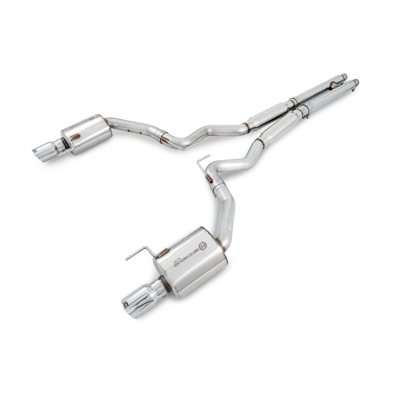 AWE Tuning Touring Edition 3-inch cat-back exhaust system with H-pipe and 4-inch chrome silver tips for 2015-2017 Mustang GT