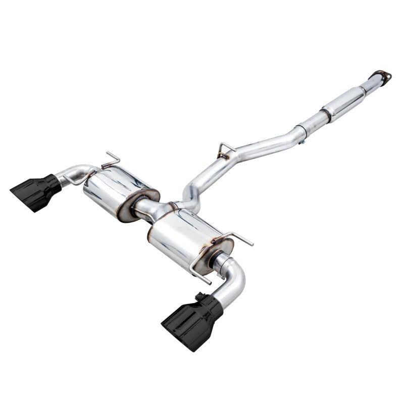 AWE Touring Edition stainless steel cat-back exhaust system featuring 5-inch double-walled Diamond Black tips.