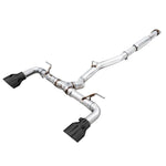 AWE Track Edition cat-back exhaust system featuring 5-inch double-walled slash-cut Diamond Black tips.