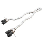 AWE Track Edition cat-back exhaust with quad 4.5-inch diamond black slash-cut tips for BMW G8X M3 and M4