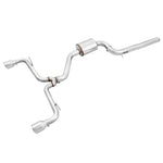 AWE Track Edition cat-back exhaust system for VW MK7.5 GTI with 102mm double-walled chrome silver tips.