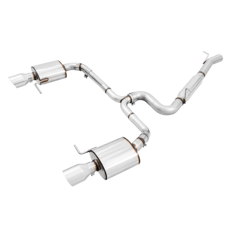 AWE Touring Edition stainless steel exhaust system with dual 102mm polished silver tips for VW Golf Alltrack.