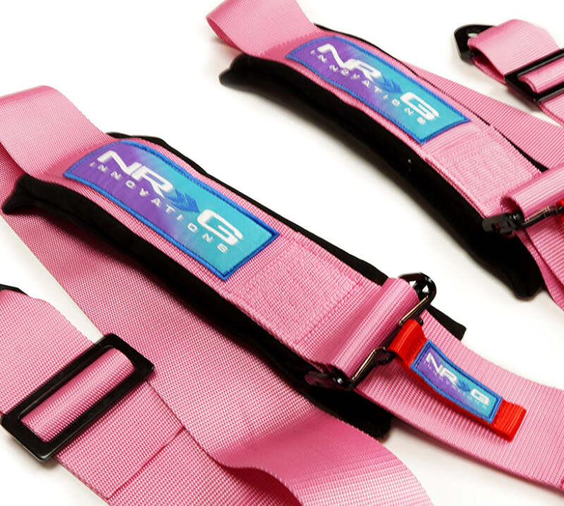 NRG Innovations 5-Point 3in Cam-Lock Racing Seat Belt Harness - Pink