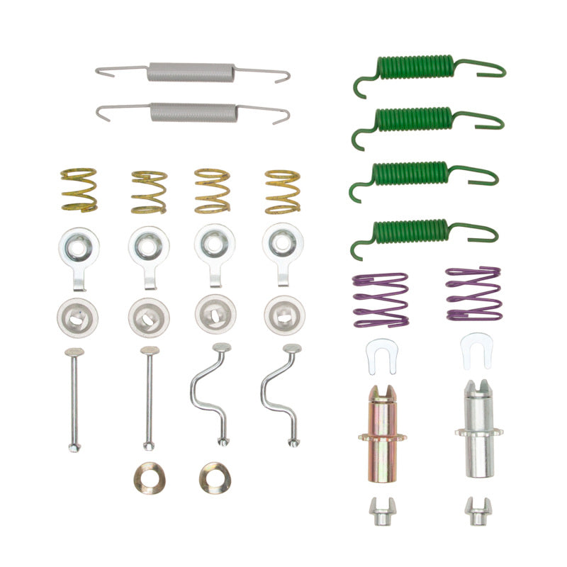 DFC parking brake hardware kit with springs, pins, and retainers for Lexus and Toyota.