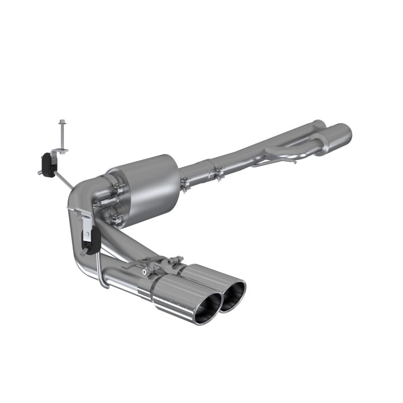 MBRP Armor Lite dual side-exit exhaust system with 4-inch stainless steel tips and aluminized steel mandrel-bent tubing.