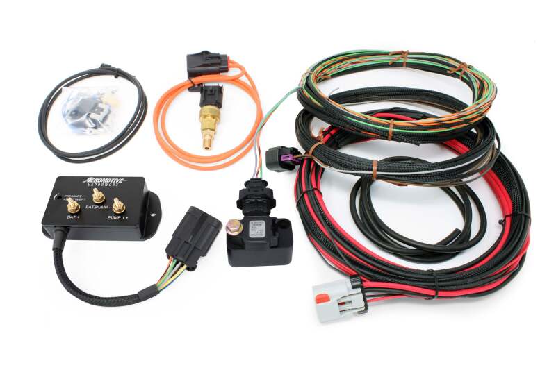 Aeromotive VaporWorx Pulse Width Modulation fuel module controller with wiring harness for Ford Mustang GT.