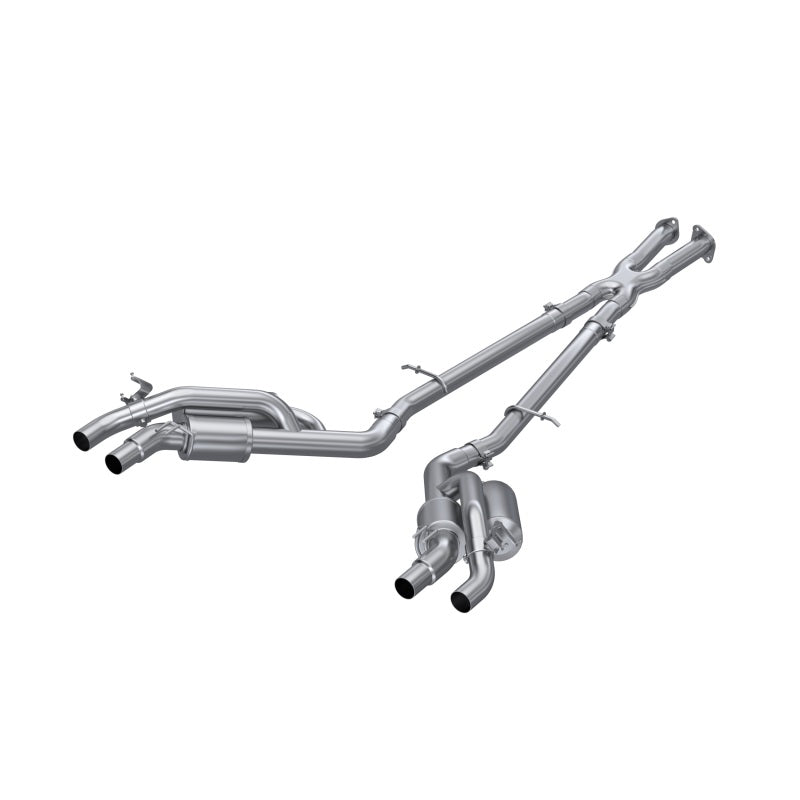 MBRP Armor Pro Series T304 stainless steel cat-back exhaust for 2022-2023 Kia Stinger 3.3L showing mandrel-bent tubing.