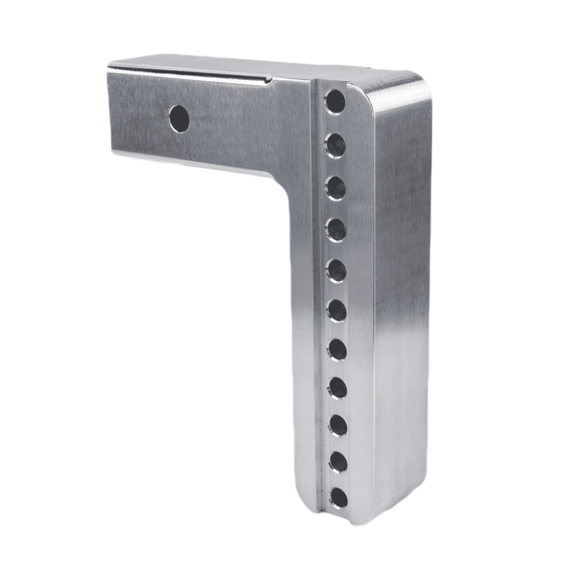 Weigh Safe aluminum drawbar featuring an 8-inch drop and 2.5-inch shank for heavy-duty towing