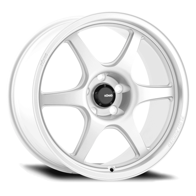 Konig Hexaform 6-spoke flow formed performance wheel in gloss white, 18x10.5 size