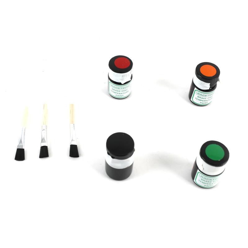 Alcon Pro-System brake rotor temperature paint kit featuring thermal indicator bottles and application brushes.