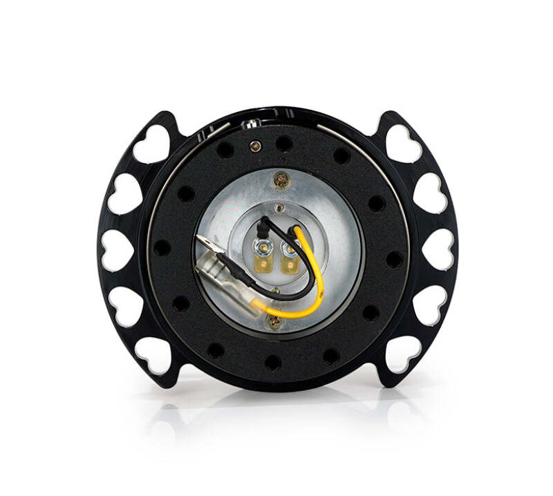 NRG Innovations Steering Wheel Quick Release Kit - Black Body with Black Heart Cutout Ring