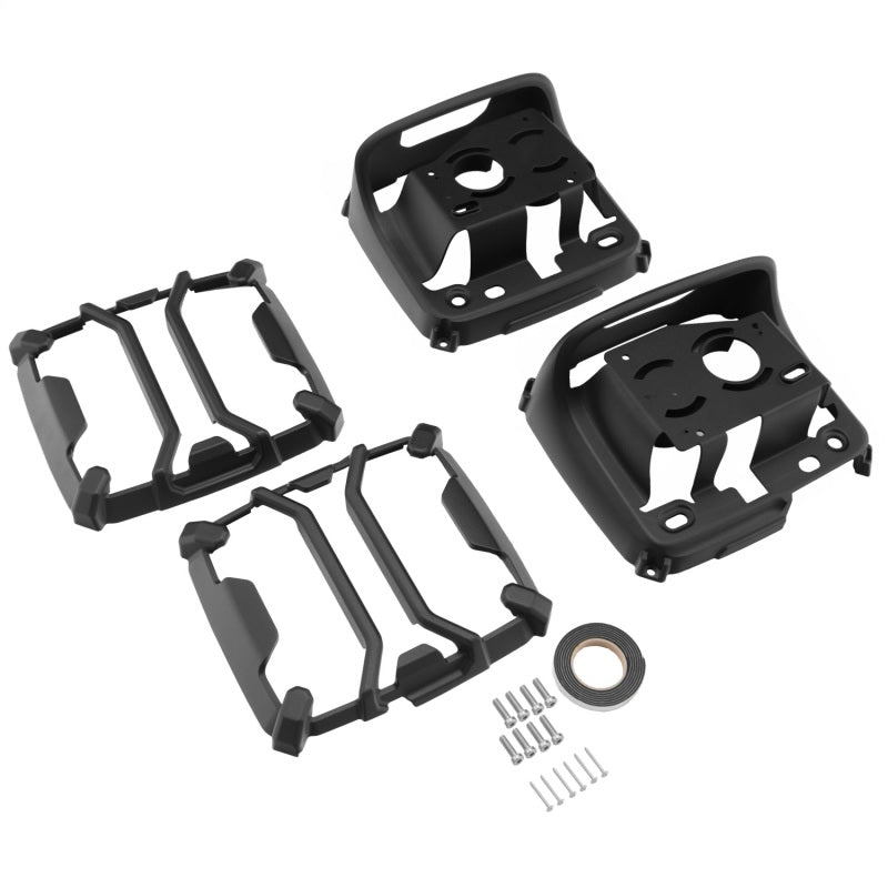 Rugged Ridge Elite satin black cast aluminum tail light guards for 2018-2026 Jeep Wrangler JL.