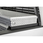 BackRack 30123TB no-drill hardware kit with yellow zinc-plated bolts and black powder-coated toolbox mounting brackets.