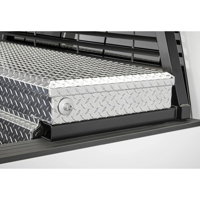 BackRack 30221TB no-drill hardware kit featuring black powder-coated brackets and yellow zinc plated hardware.