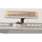 Black powdercoated 16x7 inch rectangular center-mount light bracket for BackRack truck racks.
