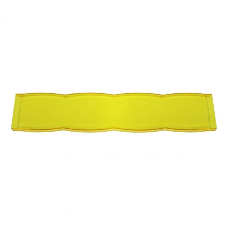 Amber polycarbonate snap-on rock guard for a Baja Designs 10-inch LED light bar