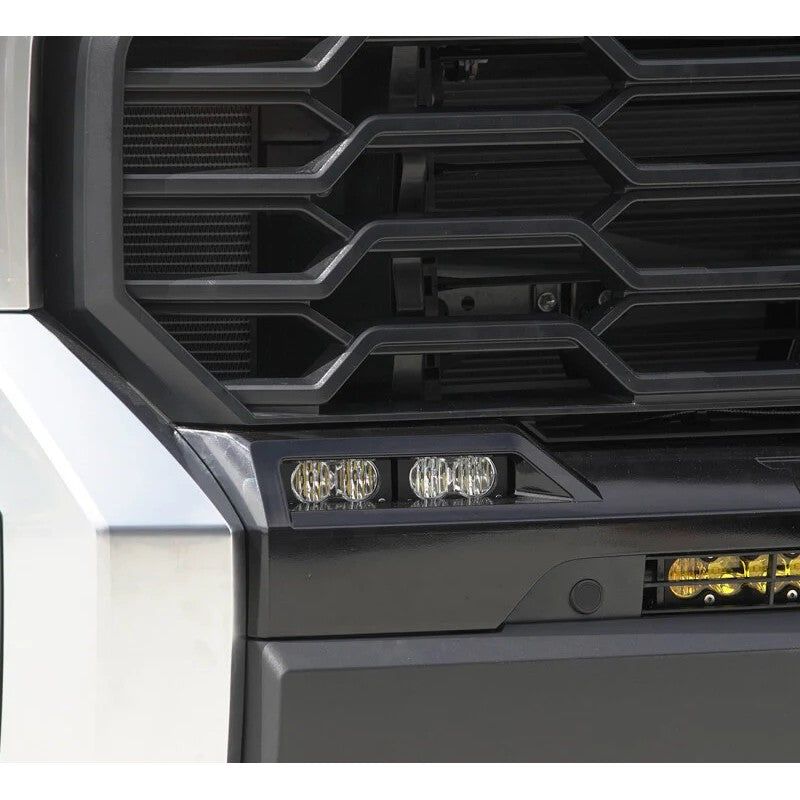 Baja Designs S2 Sport LED fog light replacement kit with mounting brackets and hardware for 2022-2026 Toyota Tundra.