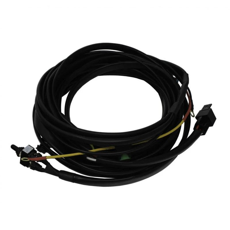 Baja Designs LP9 Pro heavy-duty wiring harness with relay, fuse, and connectors for two LED auxiliary lights.