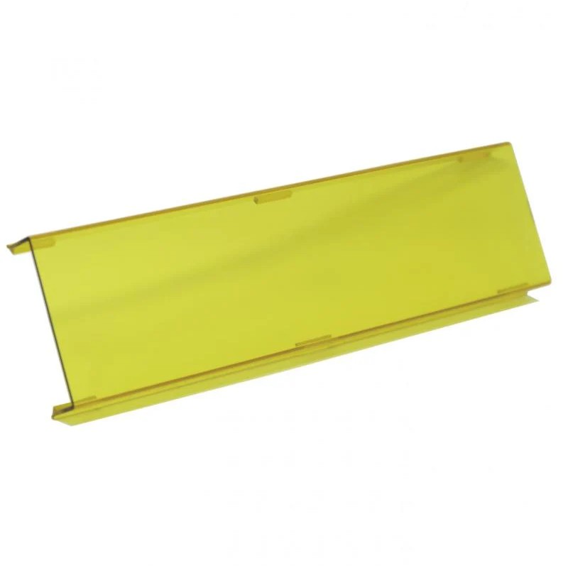 Amber polycarbonate snap-on rock guard cover for a 10-inch Baja Designs OnX6 LED light bar.