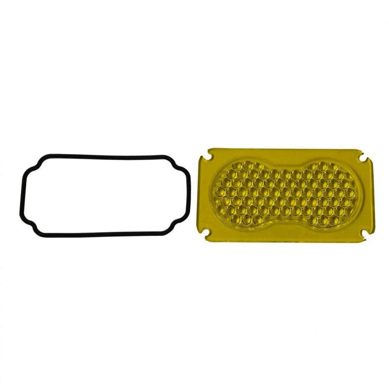 Baja Designs amber polycarbonate replacement lens for S2 series lights with Work/Scene beam pattern.