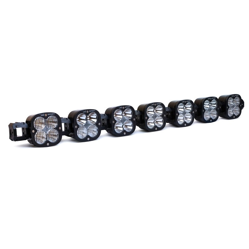 Baja Designs 7-unit XL Linkable LED light bar assembly with clear lenses and black housings.