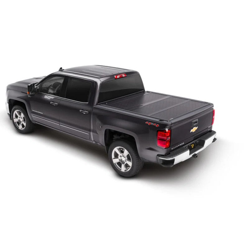 BAK BAKFlip G2 aluminum hard folding tonneau cover installed on an 8ft long bed pickup truck