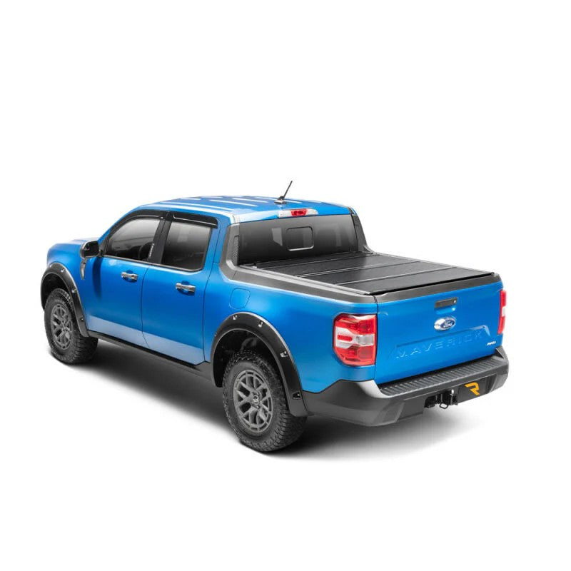 BAKFlip G2 hard folding truck bed cover in semi-gloss black on a 2022-2026 Ford Maverick with 4.5ft bed.
