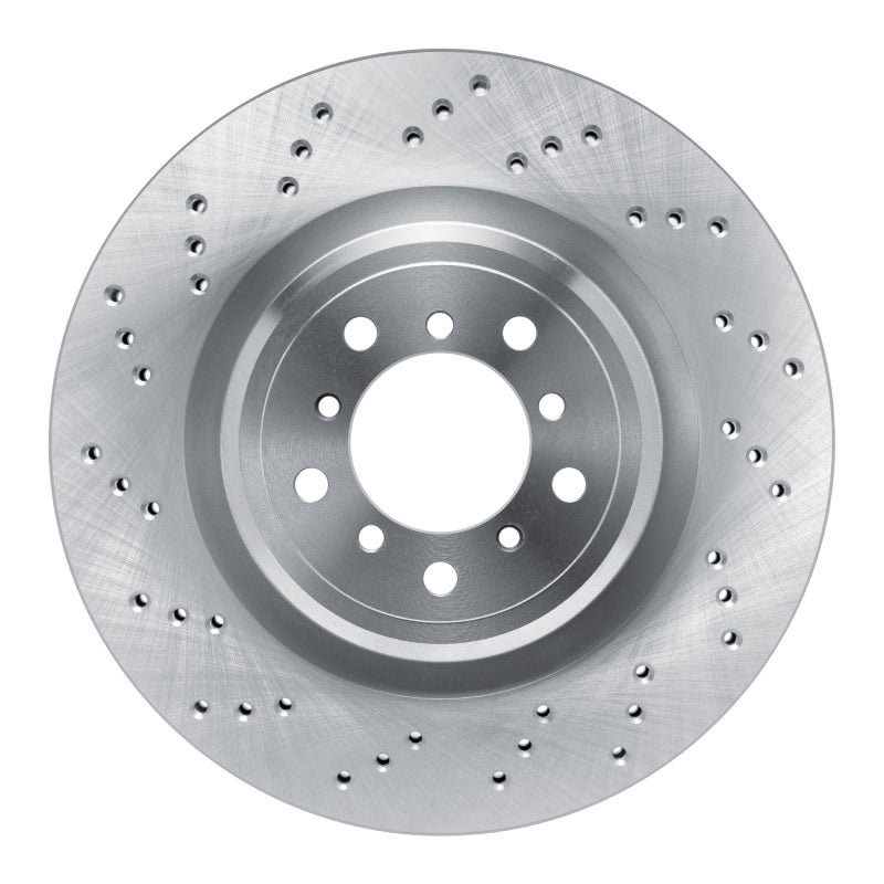 DFC front left drilled brake rotor for 2008-2013 BMW M3 and 1 Series M, featuring G3000 iron construction.