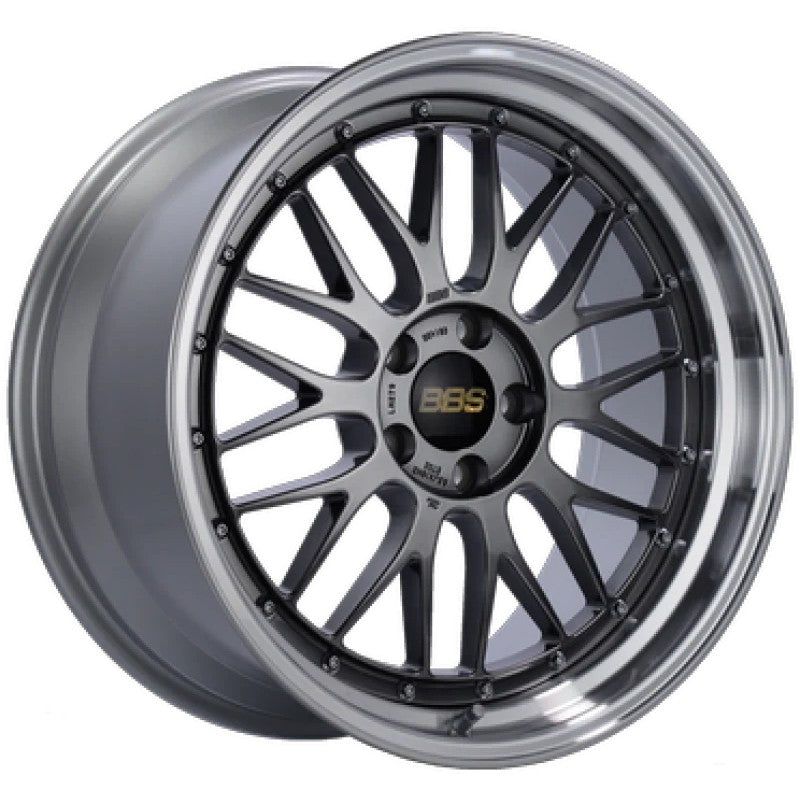 BBS LM 18x10 5x114.3 ET20 PFS Wheel - Diamond Black with Diamond Cut Machined Lip