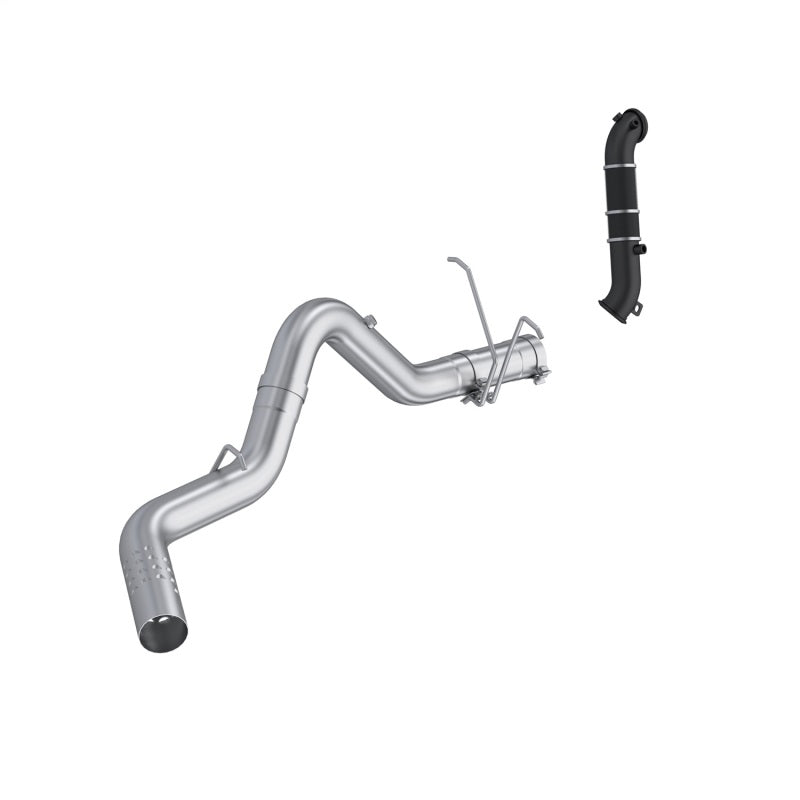 MBRP Armor Lite 4-inch aluminized steel cat-back exhaust system with mandrel-bent tubing and included downpipe.