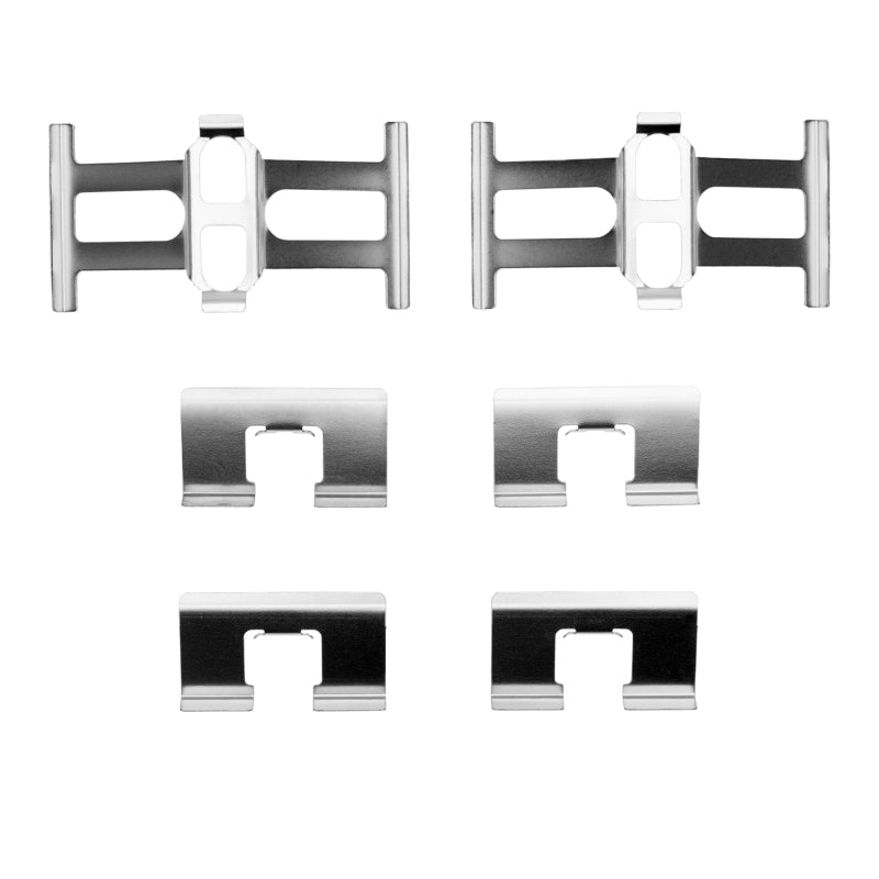 Rear disc brake hardware kit including stainless steel clips for select 1987-2022 Acura and Honda vehicles.
