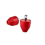 Pair of Belltech 4924 yellow microcell elastomer polymer foam bump stops for universal suspension fitment.