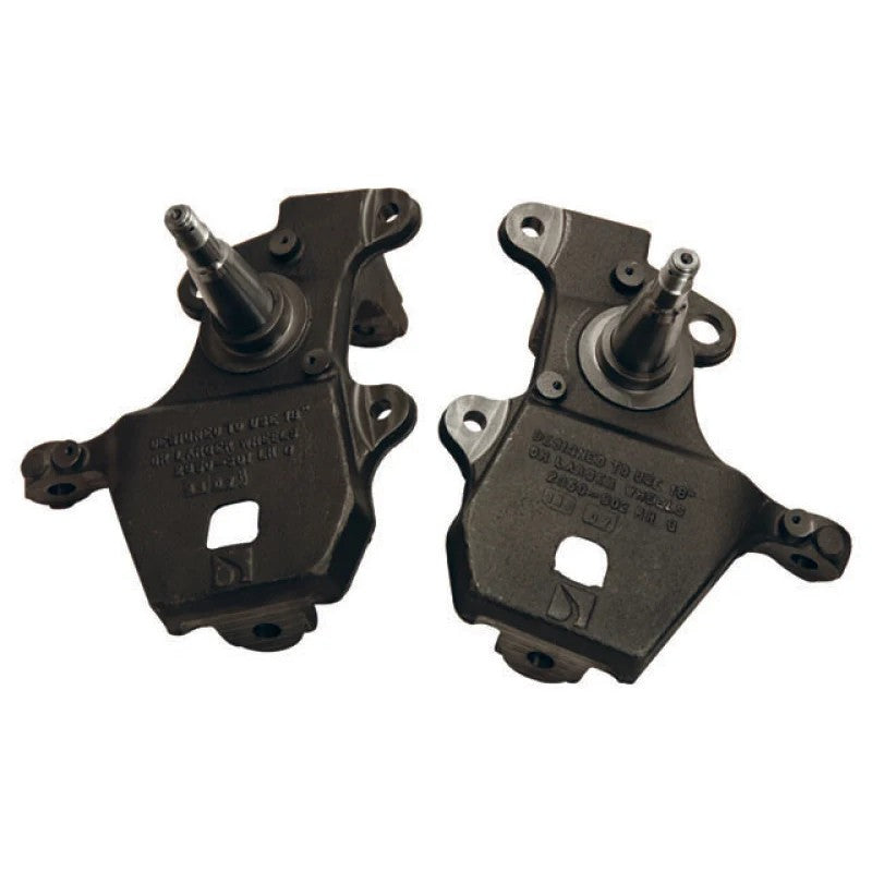 Belltech 2-inch lowering spindles in powder-coated ductile iron for Ford F-150 and Expedition 2WD.
