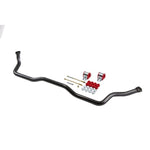 Gunmetal grey powder coated Belltech front anti-sway bar with polyurethane bushings and Grade 8 hardware.