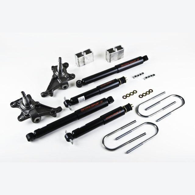 Belltech Nitro Drop 2 lowering kit including shock absorbers and installation hardware for 1984-1995 Toyota Pickup.