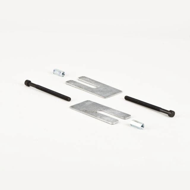 Pair of Belltech 1-degree ductile iron pinion shims with included spring centering bolts and mounting hardware.