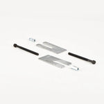 Pair of Belltech 1-degree ductile iron pinion shims with included spring centering bolts and mounting hardware.