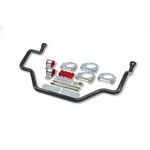 Belltech 5508 gunmetal grey solid steel rear anti-sway bar with polyurethane bushings and Grade 8 mounting hardware.