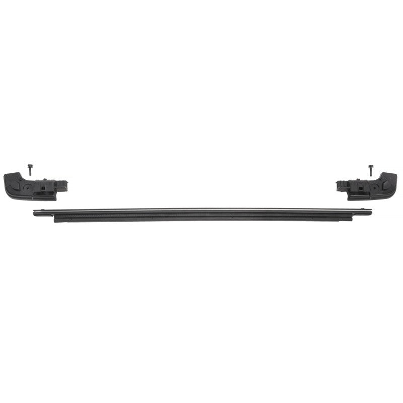 Black Bestop Tailgate Bar for Jeep Wrangler JL with two plastic retainer mounts and hardware.