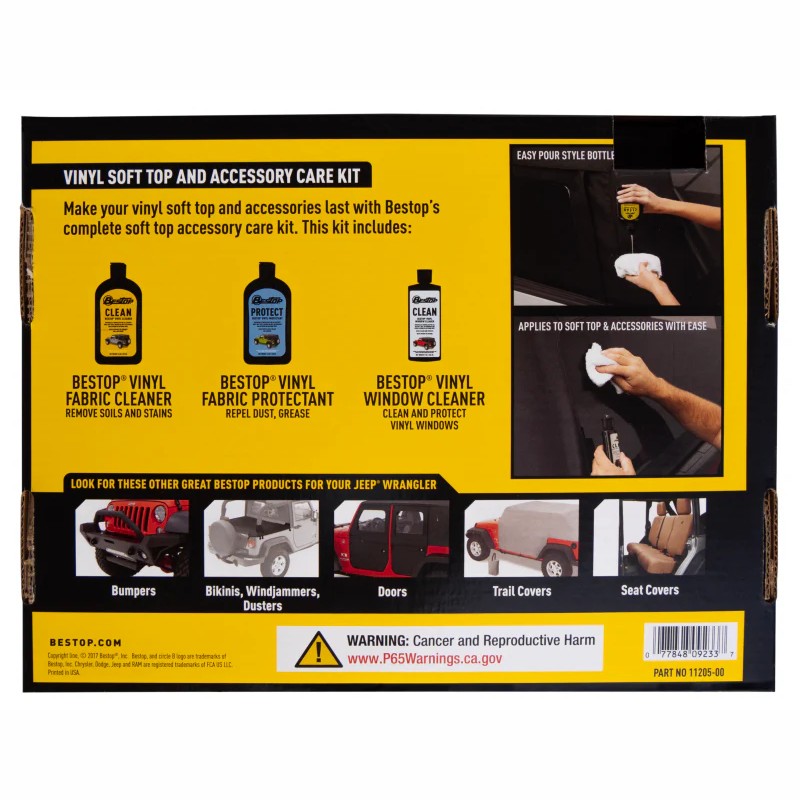 Bestop 3-Piece Vinyl Care Kit: Cleaner, Protectant, and Window Polish