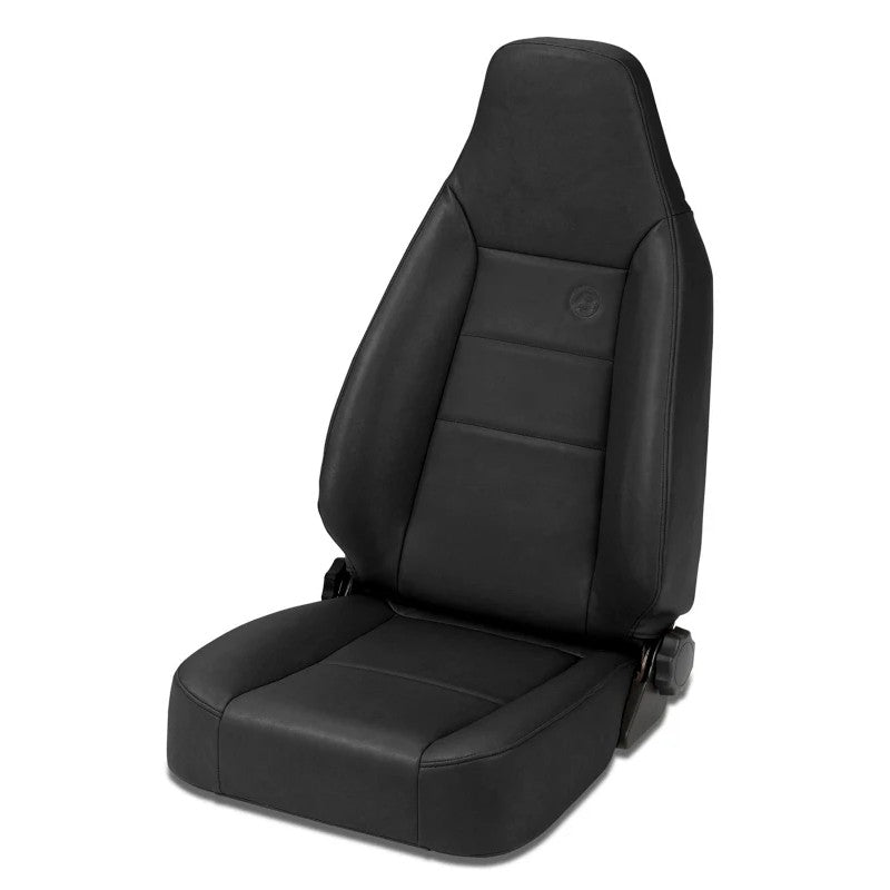 Bestop Trailmax II Sport Front Seat in All Vinyl Black Denim for 1976-2006 Jeep CJ7 and Wrangler
