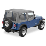 Bestop Replace-A-Top in charcoal fabric with clear windows and door skins for 1988-1995 Jeep Wrangler YJ