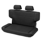 Bestop Trailmax II Fold-N-Tumble rear bench seat in Black Crush vinyl for 1997-2006 Jeep Wrangler TJ.