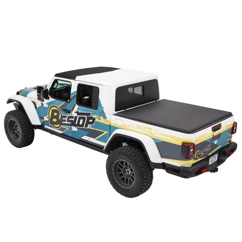 Bestop EZRoll Soft Tonneau Cover in Premium Black Twill for 2020-2024 Jeep Gladiator 5 Ft. Bed